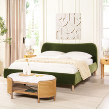 Load image into Gallery viewer, Roman - Curved Headboard Upholstered Platform Bed
