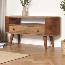 Load image into Gallery viewer, Modern Mini Rounded Entertainment Unit - Oak
