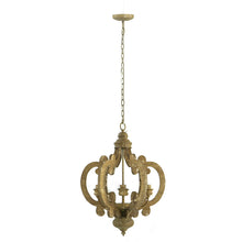 Load image into Gallery viewer, Farmhouse Chandelier, 6 Light Wood Chandelier Pendant Light Fixture With Adjustable Chain For Dining Room Living Room Entryway, Bulb Not Included
