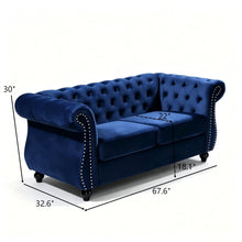 Load image into Gallery viewer, Chesterfield Button Tufted Loveseat With Rolled Arms
