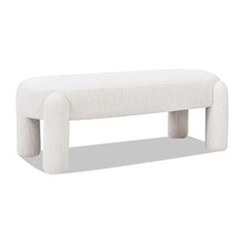 Load image into Gallery viewer, Hugo - Oval Fully Upholstered Bench - Milk Cream White
