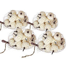 Load image into Gallery viewer, Velvety Pumpkin In Mesh Bag, Bag / 12, For Holiday Harvest Festival Fall Festival &amp; Thanksgiving (Set of 4) - White
