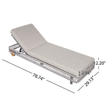 Load image into Gallery viewer, Outdoor Chaise Lounge &amp; Wheels, 5 Position Adjustable Backrest
