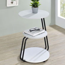 Load image into Gallery viewer, Dixon - 3 Tier Round Accent Side Table With Slim Legs - White / Black
