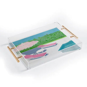 Deny Designs-Coral Lane Acrylic Tray with Gold Handles