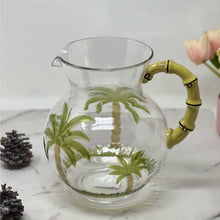 Load image into Gallery viewer, Palm Tree Design 3 Quarts Unbreakable Plastic Water Pitcher With Lid And Spout, Bpa Free - Clear
