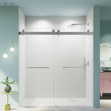 Load image into Gallery viewer, Frameless Double Sliding Soft-Close Shower Door, 3 / 8" (10Mm) Thick SGCC Tempered Glass Door, Matte
