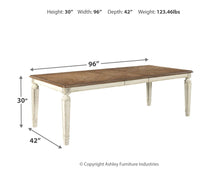 Load image into Gallery viewer, Realyn - Rectangular Dining Room Extension Table - Chipped White
