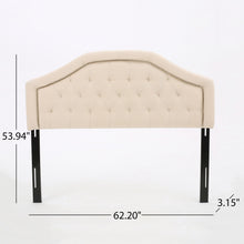 Load image into Gallery viewer, Queen &amp; Full Size Headboard With Diamond Tufting And Nailhead Trim - Beige
