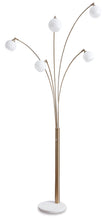 Load image into Gallery viewer, Taliya - Metal Arc Lamp  - Champagne / White
