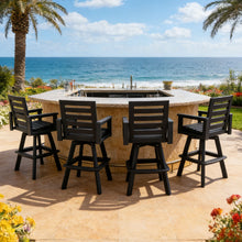 Load image into Gallery viewer, Outdoor Swivel Bar Chair, Ladderback With Wide &amp; Thickened Frame
