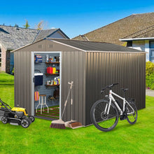 Load image into Gallery viewer, 8X10Ft Outdoor Metal Storage Shed - Gray
