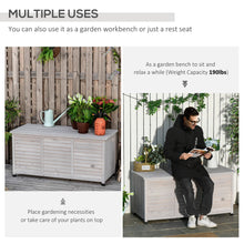 Load image into Gallery viewer, Outsunny - 75 Gallon Wooden Deck Box, Outdoor Storage Container With Aerating Gap &amp; Weather-Fighting Finish - Gray
