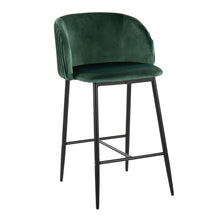 Load image into Gallery viewer, Fran - Pleated Waves Contemporary, Fixed Height Counter Stool (Set of 2)
