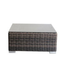 Load image into Gallery viewer, Square Coffee Table With Rustproof Frame And Clear Top - Brown Mix
