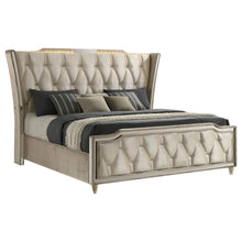 Load image into Gallery viewer, Mika - LED Upholstered Bed With Tufted Wingback Headboard And Ambient Lighting
