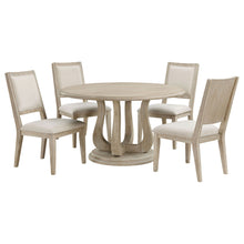 Load image into Gallery viewer, Rodota - 5 Piece Round Dining Table Set With Upholstered Chairs - White Washed
