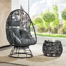 Load image into Gallery viewer, Hikre - Patio Lounge Chair &amp; Side Table - Black / Charcoal
