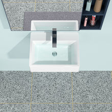 Load image into Gallery viewer, Modern Ceramic Rectangular Wall Mounted Bathroom Sink With Faucet Hole &amp; Overflow
