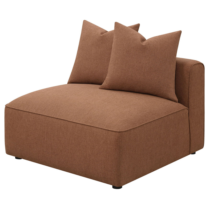 Colleen - Armless Chair With Pillows - Terracotta