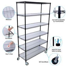 Load image into Gallery viewer, 6 Tier 6000Lbs Capacity Nsf Metal Shelf Wire Shelving Unit, Heavy Duty Adjustable Storage Rack With Wheels &amp; Shelf Liners For Commercial Grade Utility Steel Storage Rack
