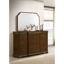 Load image into Gallery viewer, Leonide - 9 Drawer Dresser With Mirror - Cherry
