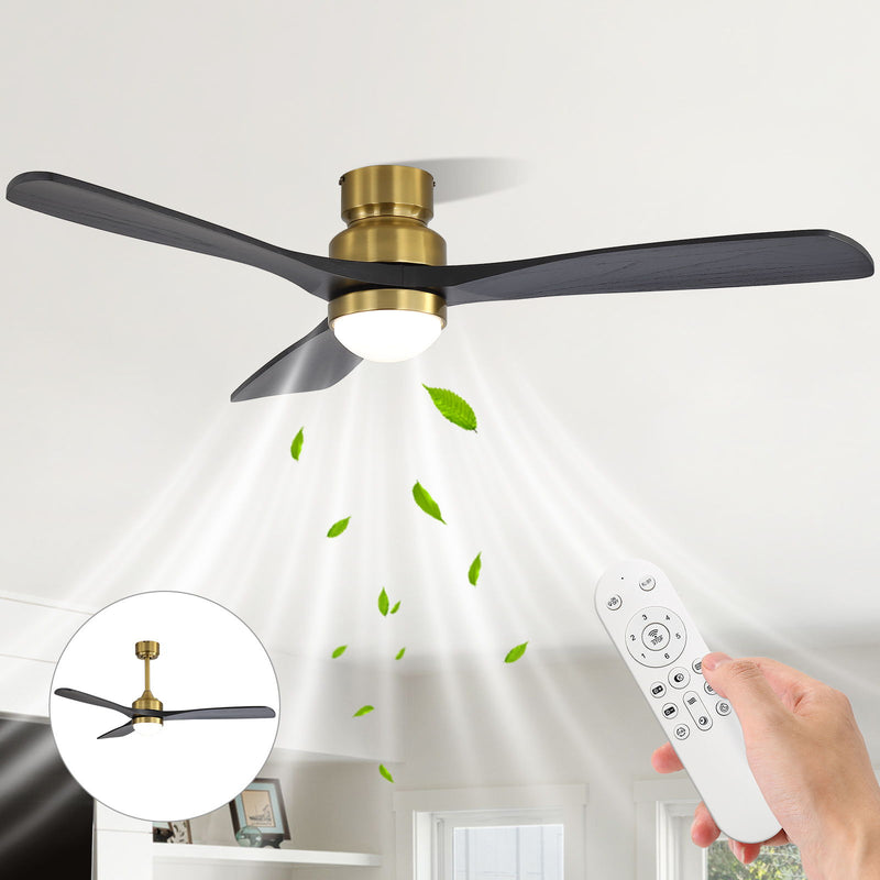 52" Ceiling Fan With Dimmable LED Light, 6 Speed DC Motor, 3 Blades