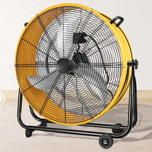 Load image into Gallery viewer, 3 Speed Heavy Duty Metal Industrial Drum Fan, Air Circulation - Yellow
