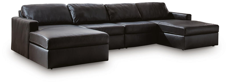 Modmax II - 4-Piece Double Chaise Sectional - Black