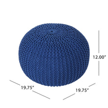 Load image into Gallery viewer, Bordeaux - Knitted Round Pouf, Versatile Ottoman And Floor Cushion
