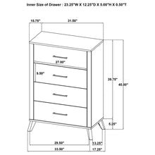 Load image into Gallery viewer, Georgina - 4 Drawer Bedroom Chest - Natural Wood
