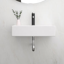 Load image into Gallery viewer, Modern Ceramic Rectangular Wall Mounted Bathroom Sink With Faucet Hole &amp; Overflow
