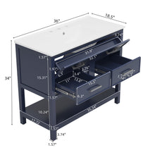 Load image into Gallery viewer, Bathroom Vanity With Ceramic Sink, Tip Out Tray &amp; 2 Full Extension Drawers
