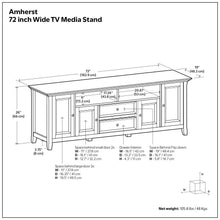 Load image into Gallery viewer, Amherst - Handcrafted Wide TV Media Stand
