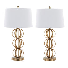 Load image into Gallery viewer, Linx - Contemporary Table Lamp (Set of 2) - Gold / White
