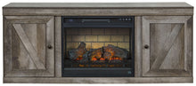 Load image into Gallery viewer, Wynnlow - TV Stand With Faux Firebrick Fireplace Insert - Gray
