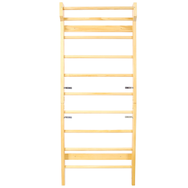 Swedish Ladder, Stall Bars Set For Physical Therapy & Gymnastics - Natural