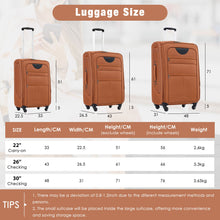 Load image into Gallery viewer, Softside Luggage Expandable 3 Piece Set Upright Spinner Lightweight Suitcase
