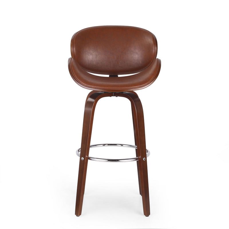 Lumos - Mid Century Modern Upholstered Swivel Barstool