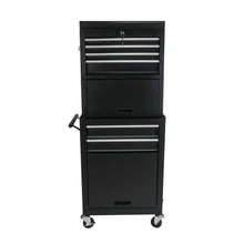 Load image into Gallery viewer, 6 Drawer Lockable Tool Cabinet On Wheels, Steel Rolling Tool Chest With Detachable Toolbox
