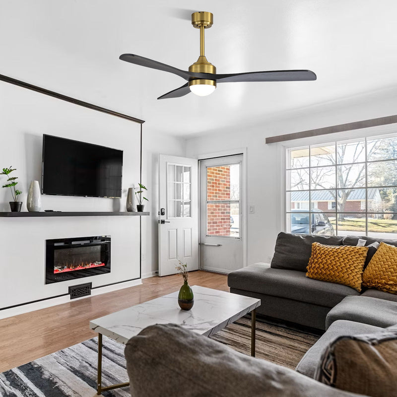52" Ceiling Fan With Dimmable LED Light, 6 Speed DC Motor, 3 Blades