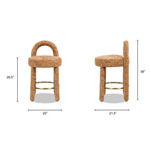 Load image into Gallery viewer, Penny - Round Arched Fully Upholstered Counter Stool (Set of 2) - Orange
