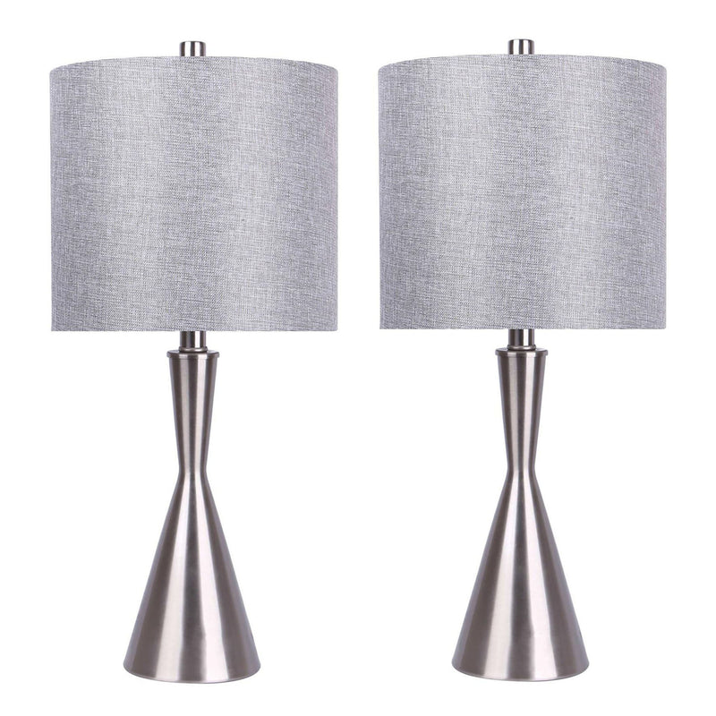 Gemma - Contemporary Table Lamp (Set of 2) - Brushed Nickel