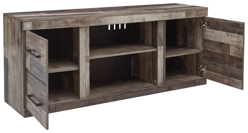 Derekson - LG TV Stand With Fireplace Option - Multi Gray