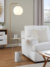 Load image into Gallery viewer, Symbol - Contemporary / Glam Floor Lamp Side Table - White Marble
