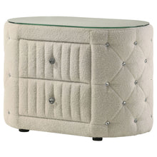 Load image into Gallery viewer, Santiago - Oval 2 Drawer Upholstered Nightstand - Ivory
