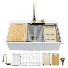 Load image into Gallery viewer, Waterfall Kitchen Sink With Pull Out Faucet &amp; Cup Washer
