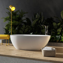 Load image into Gallery viewer, Solid Surface Stone Resin Freestanding Egg Shape Bathtub For The Bathroom - Matte White
