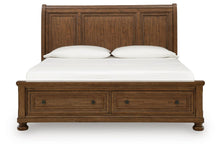 Load image into Gallery viewer, Zackaryn - King Sleigh Storage Bed - Warm Brown
