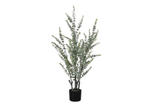 Load image into Gallery viewer, 44" Tall, Artificial Plant, Eucalyptus Tree, Indoor, Faux, Fake, Floor, Greenery, Potted, Real Touch, Decorative - Green / Black

